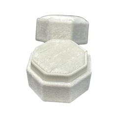 3 Slots Octagon Velvet Ring Box For Engagement and Wedding Vintage