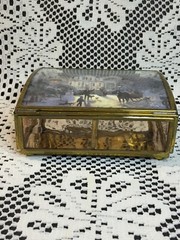 Thomas Kinkade Painter of Light Via Vermont Metal and Glass Jewelry Trinket Box