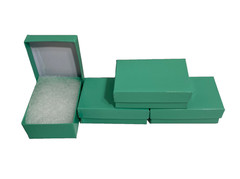 Teal Color Cotton Filled Jewelry Boxes 3 1/8″ x 2 1/4″ x 1″ – LOT OF 100