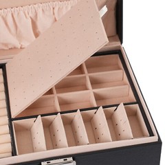 Small Jewelry Box Necklace Ring Storage Organizer Case Double Layer Travel Box