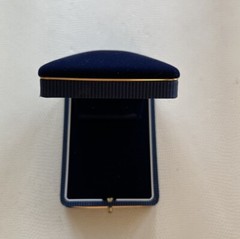 Push Button Blue Velvet Satin Jewelry Earrings Box