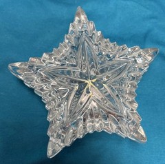 New Old Stock Star Trinket/Jewelry Dish Zajecar 24% Lead Crystal Yugoslavia 4.5”