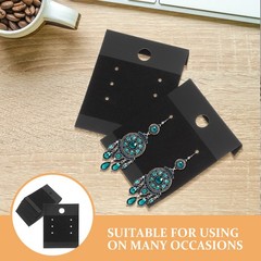 200Pcs Black Velvet Earring Display Cards with Holes Reusable Paper for Jewelry