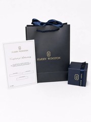 Harry Winston Ring case Jewelry Navy Leather empty case Gift Box