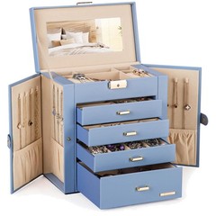 Large Jewelry Box & Watch Organizer Lockable Case