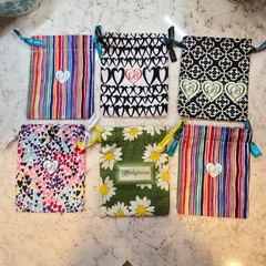 Brighton Cloth Jewelry Pouch Gift Travel Bags Set Of 6