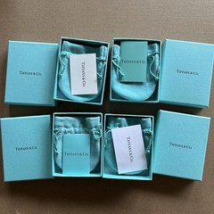 Tiffany Good Condition Jewelry Empty Box Travel Pouch Blue 4 Pieces LOT mzmr A