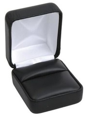 Black Faux Leather Ring Box 1 7/8” x 2 7/8” x 1 ½” Jewelry Display
