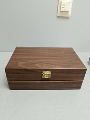 Mele Faux Wood ( Vinyl) Two-tier Jewelry Box