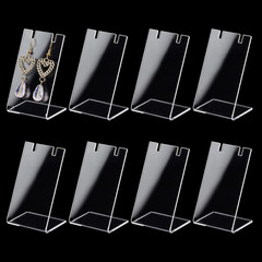 10Pcs Acrylic Earring Holder Single Pair L-Shape Jewelry Displays Stand Earring