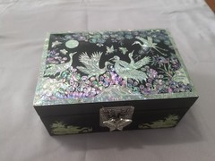 Mother of Pearl Jewelry Organizer Box with Ring Tray – Birthday Christmas Annive