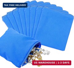 8 Pcs Zippered Silver Storage Bags 5.9 x 5.9 Inch Anti Tarnish Jewelry Zippered