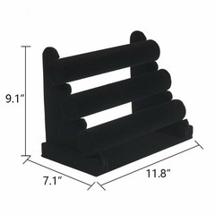 3-Tier Bracelet Display Stand Watch Holder Velvet Jewelry Bangle Rack Organizer