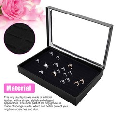 100 Slots Jewelry Ring Display Organizer Tray Holder Earrings Storage Box Case