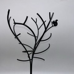 Umbra Loft Matte Black Metal Jewelry Tree Holder By Erika Koveski 18 1/2″