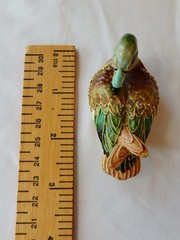 Mallard Duck Jeweled Enamel Trinket Box, hand-painted, Austrian crystals