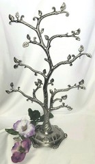 Beautiful Silvertone 15″H Jewelry Tree W/ Twisted Limbs By Things Remembered