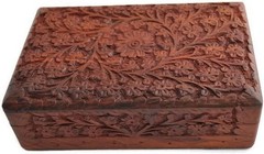 Unique Artisan Handcarved Rosewood Wooden Jewelry Box From India