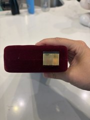 Vintage Burgundy Velvet Lined Jewelry Box Case Rectangle 8in w/3 Pouches Ring