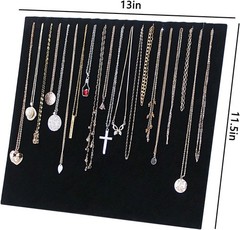 20 Slot Velvet Necklace Display Board Jewelry Organizer Stand for Shop Selling