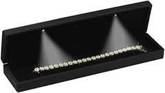 LED Black Bracelet Box .Luxury LED Bracelet Necklace Jewelry Gift Box with Light