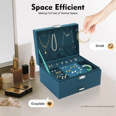 3 Layers Jewelry Box Organizer Large Capacity Ring Earring Necklace Storage Gift
