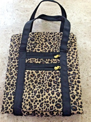 Debbee Flip ‘N Dazzle Fabric Jewelry Organizer Travel 10×12 leopard faux Fur