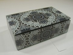 Set of 3 Nesting Beading Keepsake Glass Boxes Wholesale Bulk Sale Lot (TCC-7) ⭐