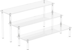Acrylic Display Risers, 3 Tier Perfume Organizer Stand, Clear Cupcake Stand Hold