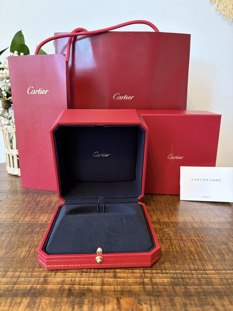 Authentic Cartier Empty Bracelet Jewelry Box Outer Box Gift Bag Care Booklet Set
