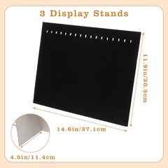 3 Pack 17 Slots Velvet Necklace Display Board for Selling Shop Store Showcase