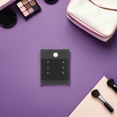 200Pcs Black Velvet Earring Display Cards with Holes Reusable Paper for Jewelry