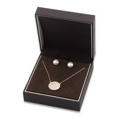 Elegant Matte Black Hinged Jewelry Gift Box
