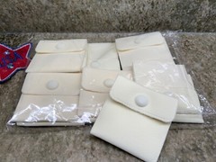 12PCS Velvet Jewelry Pouches with Snap Button, Small Microfiber Velvet Off White