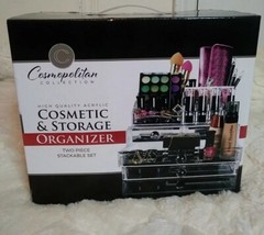 Makeup Cosmetics Jewelry Organizer Clear Acrylic 5 Drawers Display Box Storage