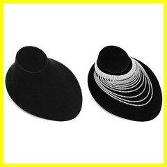 2-Piece Black Velvet Lay Down Necklace Bust Display Stand | Black Velvet Lay …