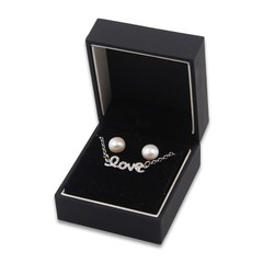 Elegant Matte Black Hinged Jewelry Gift Box