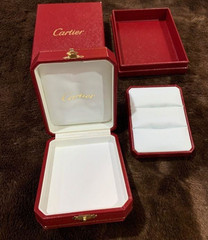 Authentic Cartier Ring Box 2 RIngs Jewelry Box Empty Red Box Inner And Outer Box