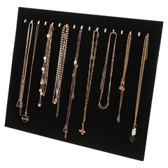 3 Pack 17 Slots Velvet Necklace Display Board for Selling Shop Store Showcase