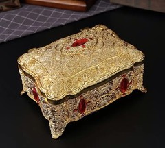 Luxurious Ornate Golden Jewelry Box