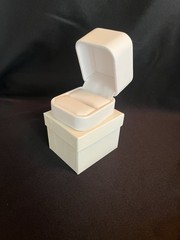 Single White Faux Leather Ring Box Wedding Ring Box Engagement Ring Box