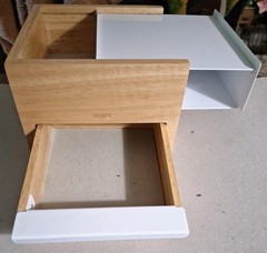 Jewelry Box Modern Organizer Hidden Compartment Drawer Accessories White Natural
