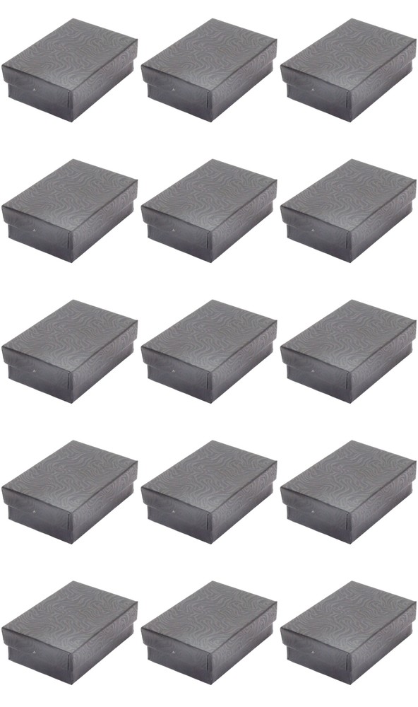 Black Swirl Cotton Filled Jewelry Gift Boxes Displays 3.25″x2.25″ Pack of 15