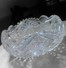 American Brilliant Cut Glass Crystal Bedside Wedding Ring Holder 2’’x5’’