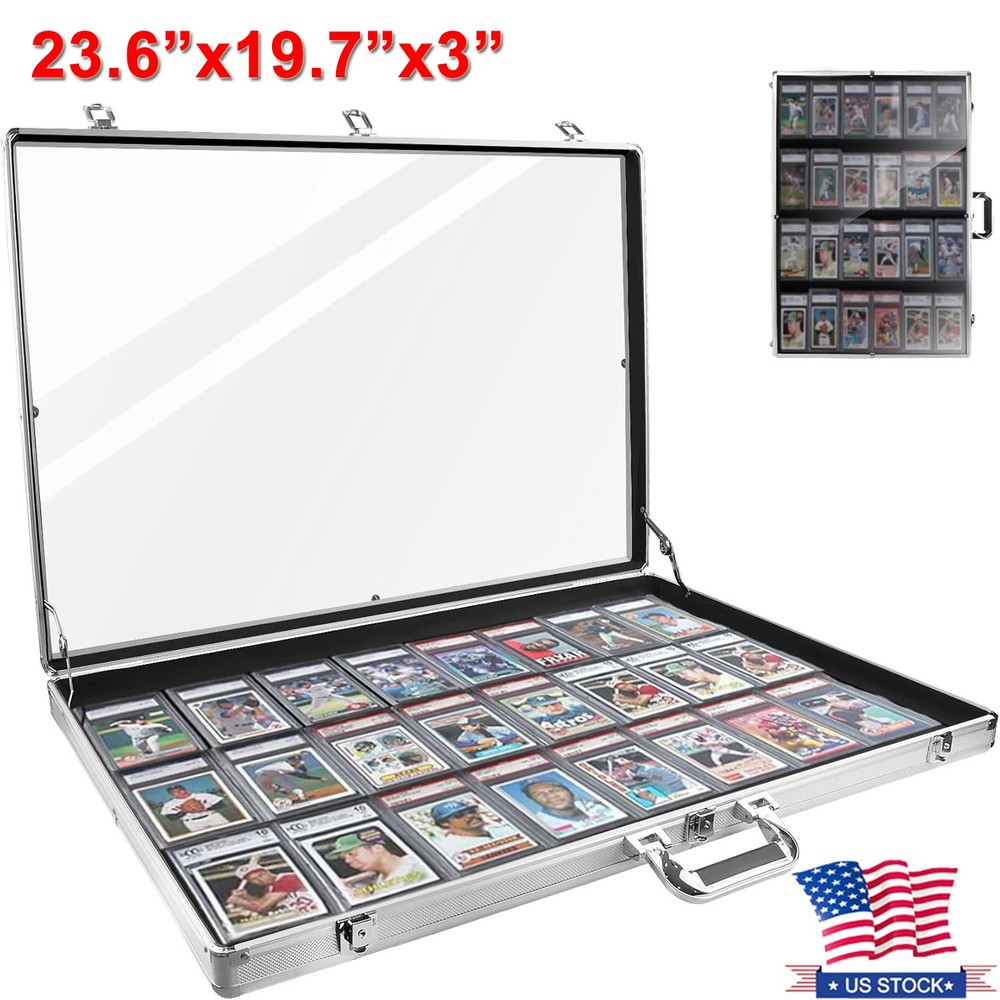 Locking Aluminum Display Case Showcase 24″ x 20″ Trade Show f Card Coin Jewelry