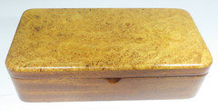 Artisan Maple Burl Top Mahogany Valet Box Removable Tray BurlWoodBox Made in USA