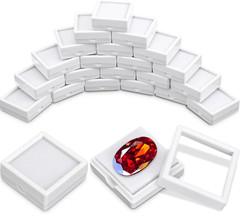 Kigley 30 Pcs Gemstone Display Box Jewelry Box Container with Clear Top Lids
