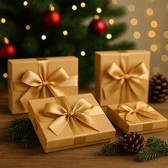 20 Boxes of Kraft Brown Cotton Filled Jewelry Packaging Gift Boxes