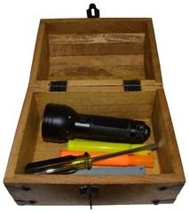 Pirate’s Treasure Chest Wooden Nautical Jewelry Box with Functional Lock and Key