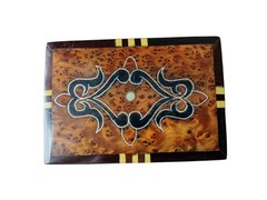 Vintage Luxury Handcrafted Moroccan Thuya Wood Jewelry Box For Women